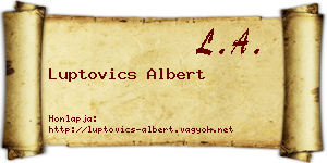 Luptovics Albert névjegykártya